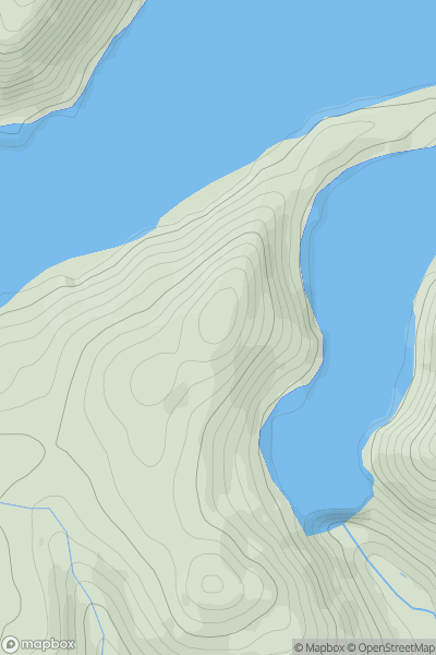 Thumbnail image for Yr Allt [Aberystwyth to Welshpool] [SN908875] showing contour plot for surrounding peak